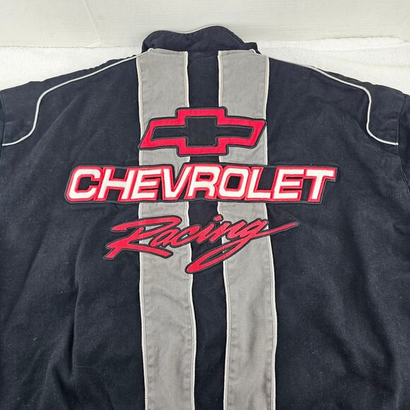 Vintage JH Design Chevrolet Racing Cotton Twill Jacket Black/Gray/Red Size 3XL - Picture 6 of 10